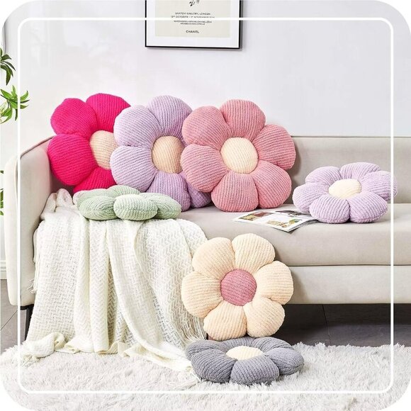 14.9" Flower Pillow Decor Cute Flower Shaped Floor Pillow Aesthetic Flower - Picture 5 of 6